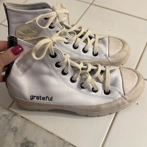 Converse, leather, special order high tops with colors and details